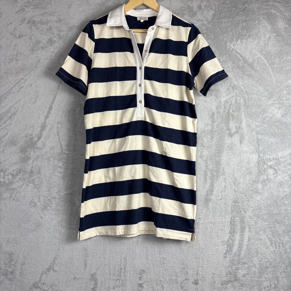 Gentle Fawn Dress Colbie XS Navy White Striped Rugby Polo Mini Short Sleeve